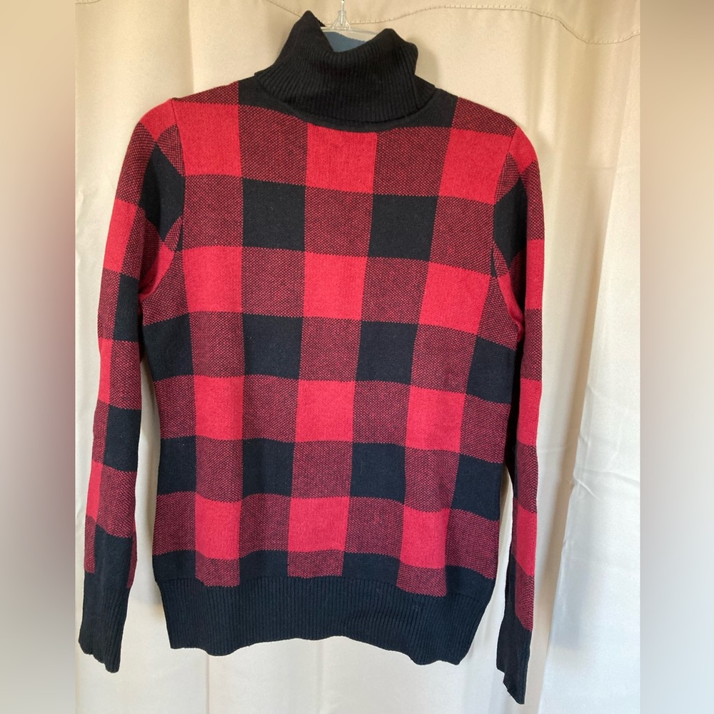 Buffalo Plaid Turtleneck Sweater
